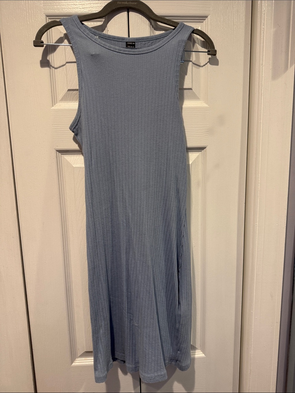 Sleeveless Ribbed Midi Dress - Light Blue